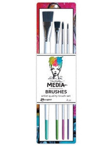 Dina Wakley Media Stiff Bristle Paint Brush 4/Pkg