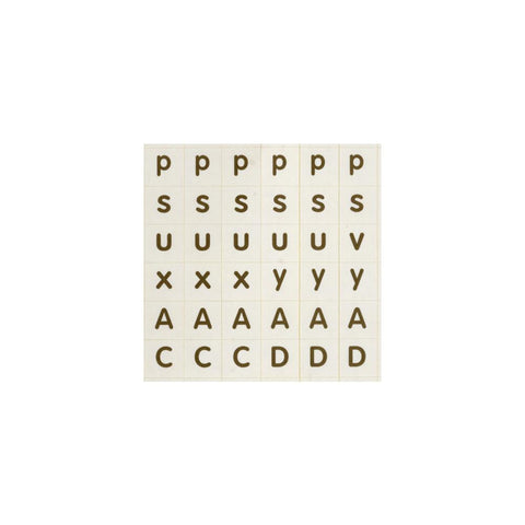 Mini Alphabet Stickers 5.9"X5.9" Sheet - White & Chocolate