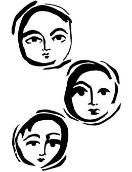Dina Wakley Stencil - Moon Faces
